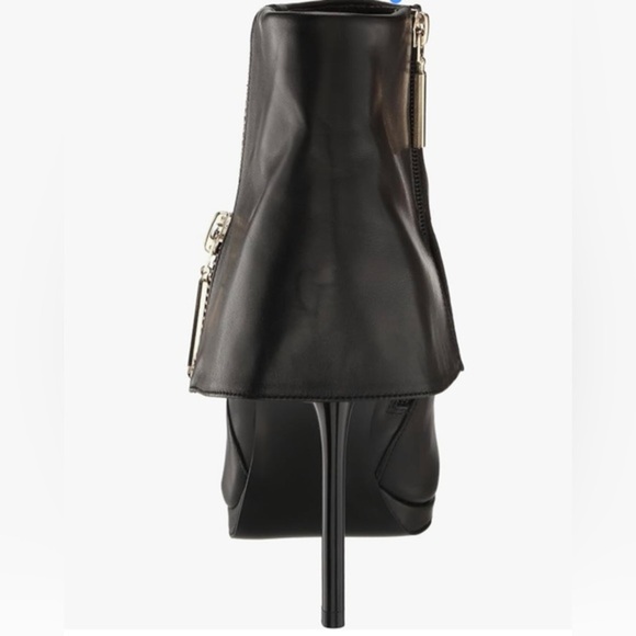 Steve Madden Renee black leather cuffed pointy toe stiletto Ankle Boots size 11 - Picture 8 of 8